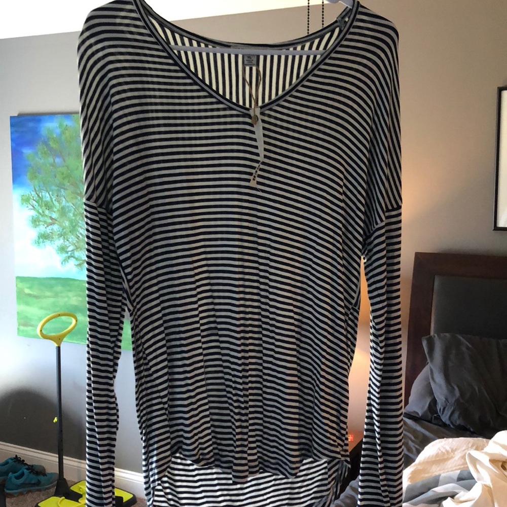 NEW, navy blue/white, XL, drop shoulder tunic